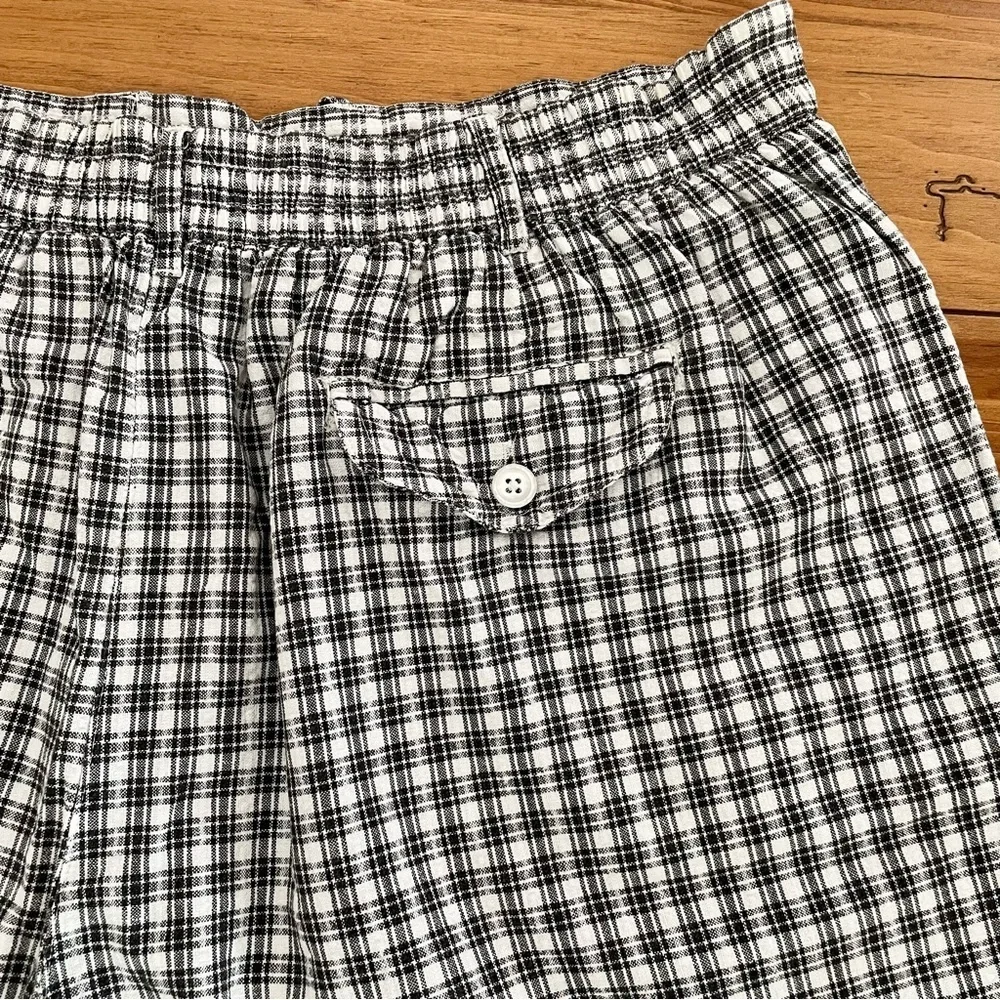 Vintage Karen Scott High-Waisted Cotton Shorts Black/White Check Plaid Size 20W
